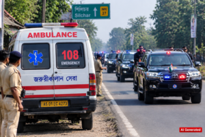 Ambulance Beside Official Convoy